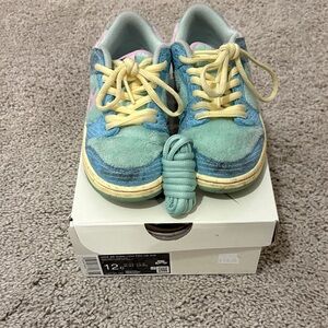 Nike SB Dunk Low Pro QS Kids Shoes - Blue and Yellow Size 12